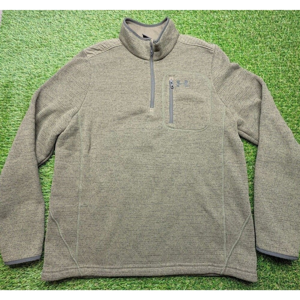 Under Armour Specialist 1/4 Zip Pullover Jacket Green size Large